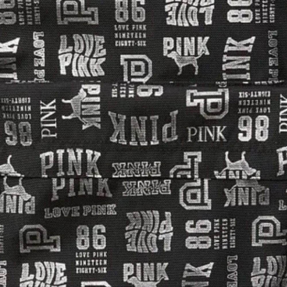 Victorias Secret Pink Backpack Classic Book Bag 2022 Black Silver Mixed … - Picture 5 of 6